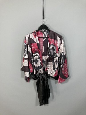 TED BAKER SEIDE KIMONO Top - Größe 1 UK8 - geblümt - Top Zustand - Damen