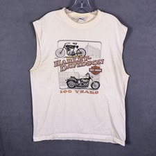 VTG Y2K Harley Davidson Mens XL Sleeveless T-Shirt Beers Utah Double Sided 2003