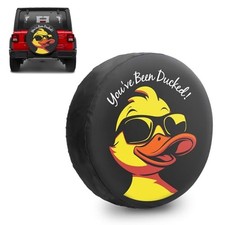 OYIXIO Waterproof PU Leather Spare Tire Cover，17" Duck BALCK 17" BALCK 17INCH