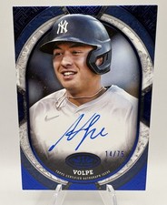2025 Topps Tier One ANTHONY VOLPE Tier One Shots AUTO Blue 14/75 YANKEES TOS-AV