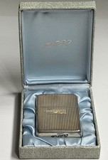 Vintage 1960's Engine Turned Sterling Silver Zippo in a Special Presentation Box