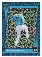 2021 Panini Donruss Optic Trevor Rogers Rated Rookie RC Teal Velocity /35 #73