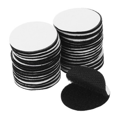 32 Paare runde 1,6'' Haken- und Schlaufen-Klettverschlüsse für DIY, schwarz