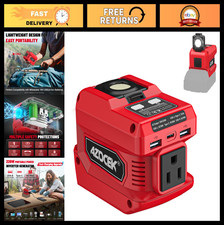 220W Power Inverter for Milwaukee 18V Battery, DC to AC Portable Station, 1 AC O