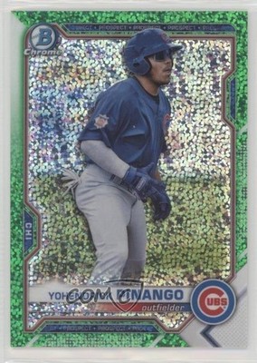 2021 Bowman Draft Chrome Green Sparkle Refractor 24/99 Yohendrick Pinango 2s2