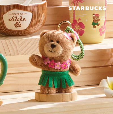 Starbucks Korea ALOHA Bearista Keyring Bag Charm 15 cm 2025 *US