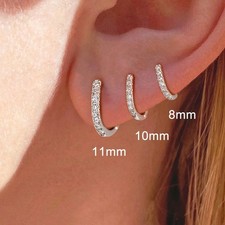 925 Sterling Silber feine Glitzer Zirkon Ohrringe für Damen Verlobungsschmuck