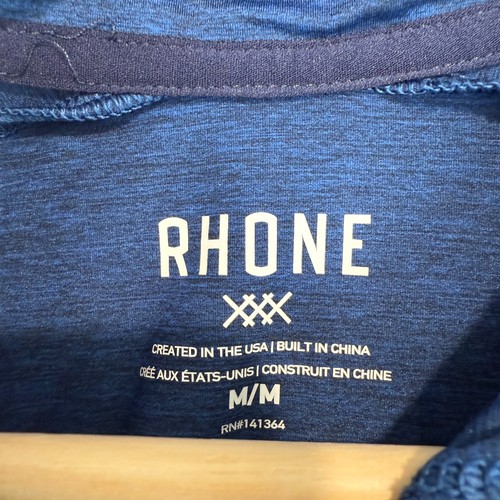 Rhone Swift Performance Knit Running Jacket Men Medium Full Zip Workout Jog Blue - Picture 5 of 13