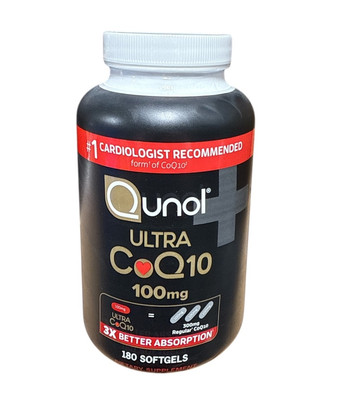 Qunol Ultra CoQ10 100 mg 3x Better Absorption Supplement- 180 Softgels