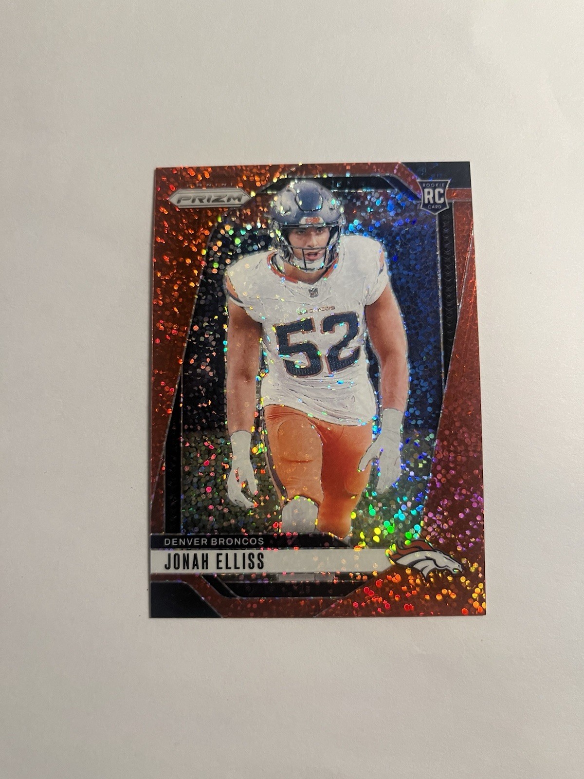 2024 Panini Prizm #356 Jonah Elliss SSP Red Sparkle RC Rookie Card Broncos B4