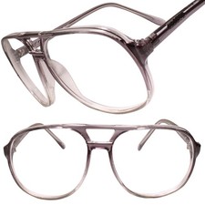 Classic  Vintage Retro Hip Fashion Clear Lens Glasses Transparent & Gray Frame