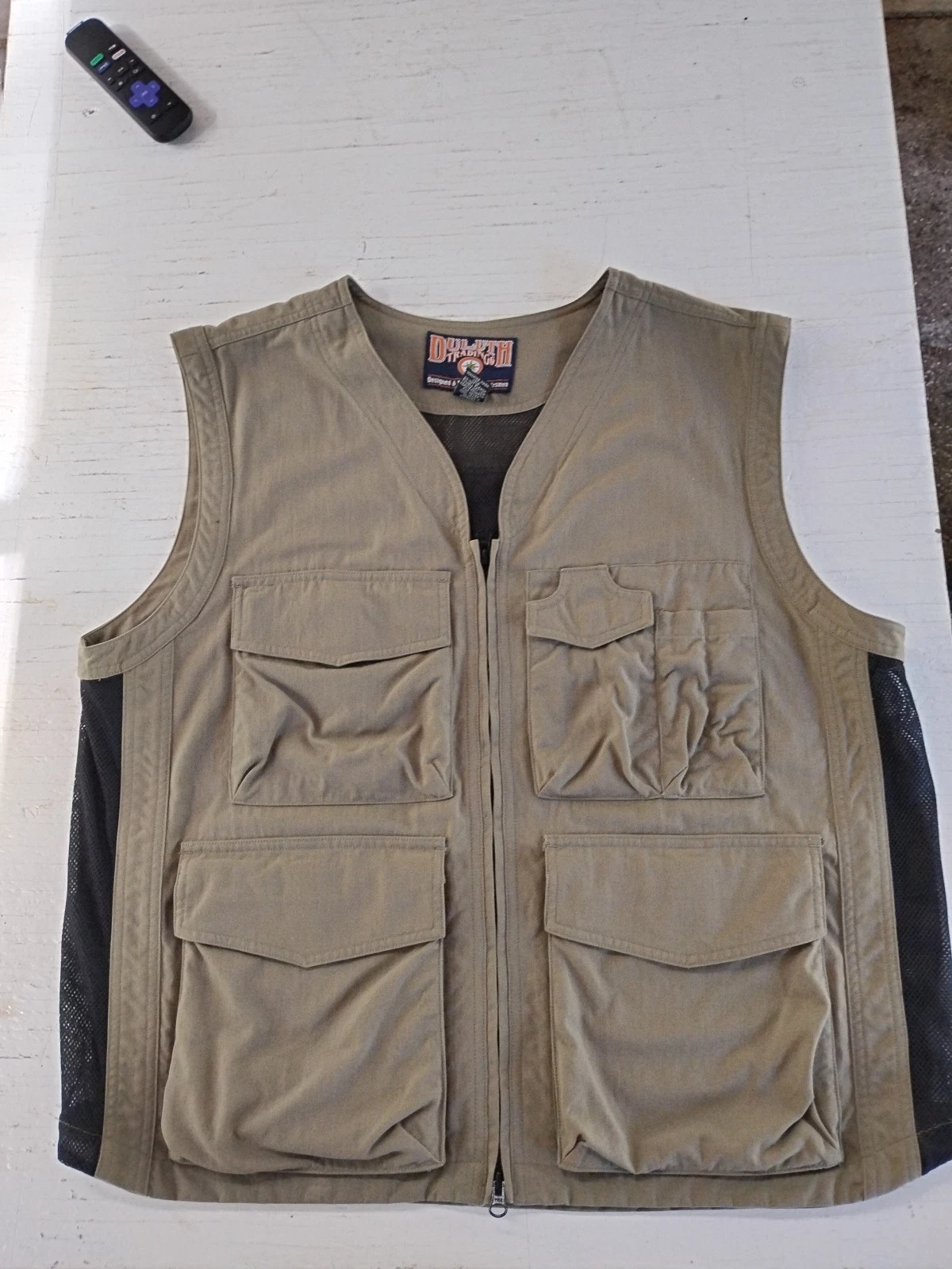 Duluth Trading Utility Vest Mens XL Green Outdoor Fishing Hiking Work NICE COND!