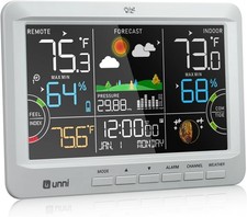 Weather Station Wireless Indoor Outdoor Thermometer, Color Display D...
