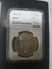 1922 Peace Dollar $1 Silver .900 Philadelphia NGC MS63 Certified Coin