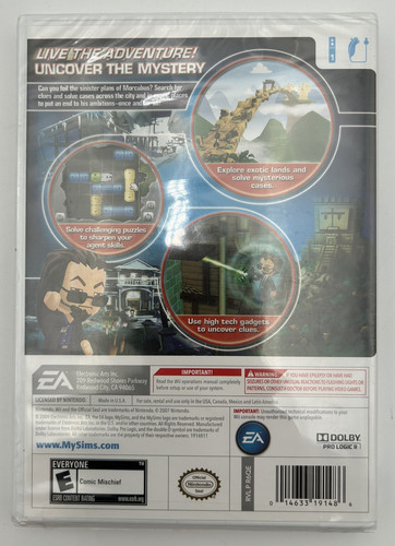My Sims Agents (Nintendo Wii 2009) Undercover Mystery Adventure New Sealed - Picture 2 of 3