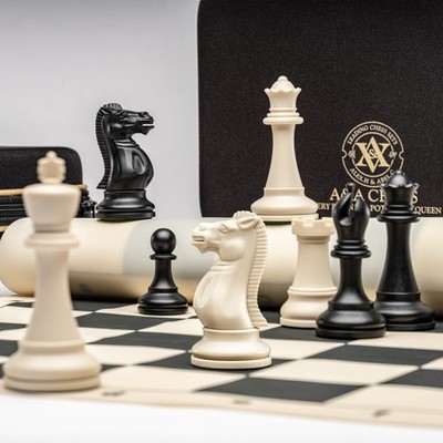 A&A Tournament Chess Set   20'' x 20'' Foldable Silicone Chess Board with Notation