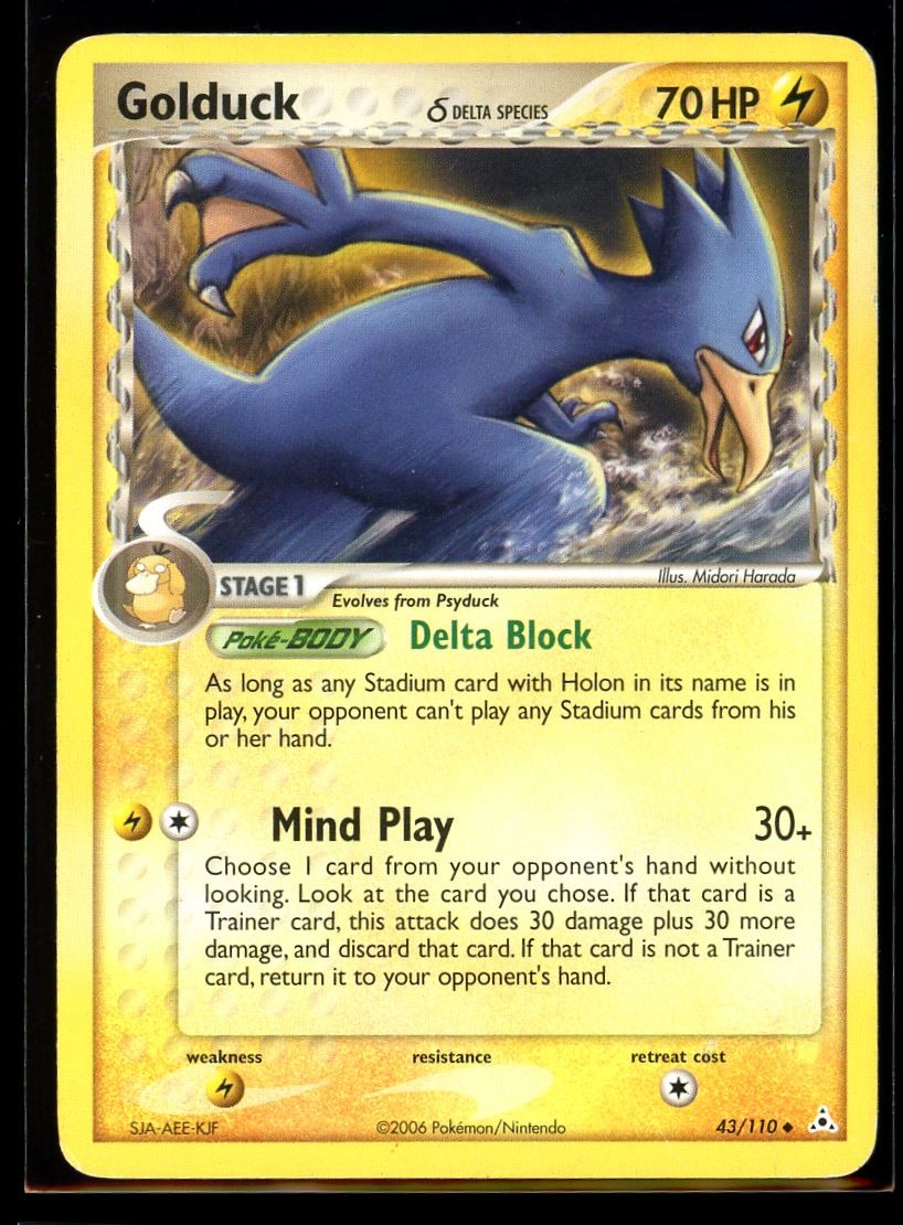 2006 EX - Holon Phantoms Golduck #43 Non Holo Pokemon Card