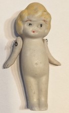 Vintage Miniature Bisque Baby Doll with Wire Connected Arms. Collectible Antique