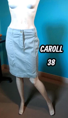 Caroll Taille 38 Superbe jupe en jeans vert gris femme - Photo 1/3