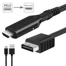 PS2 to HDMI Converter for PS1 Support 480i/p 720P Output Plug & Play with Audio