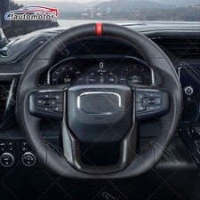 Full Leather Steering Wheel With Heated For Gmc Sierra 1500 At4 Denali 2022-2025