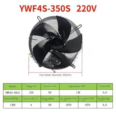 New DUNLI YWF4S-350S Rotor Axial Flow Cooling Fan 220V YWF.A4S-350S-5DIIA00