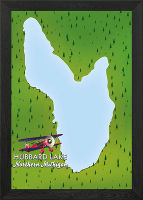 Hubbard See Karte Gerahmtes Wandbild Poster Leinwanddruck Bild