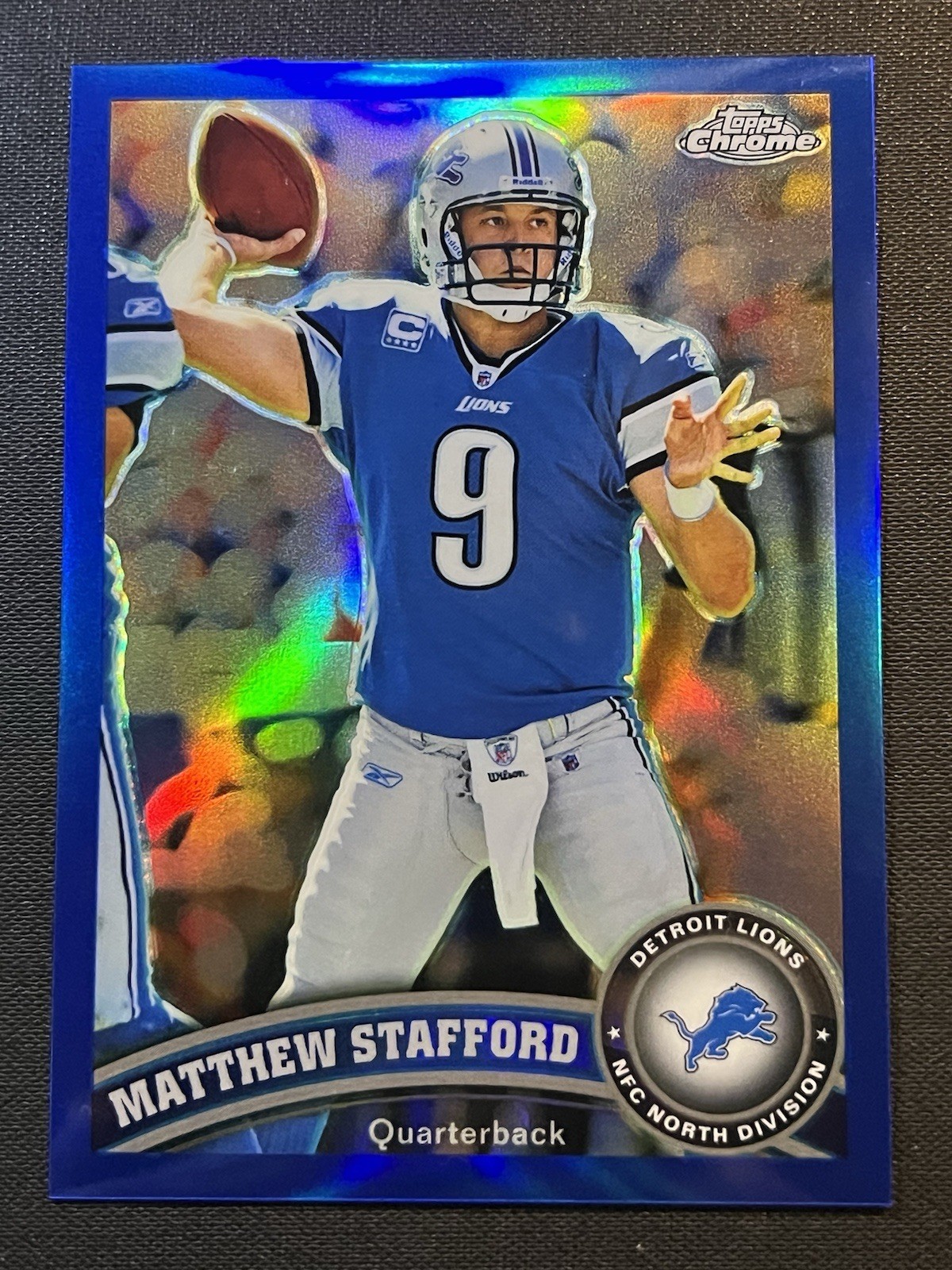 Matthew Stafford 2011 Topps Chrome #4 Blue Refractor /199