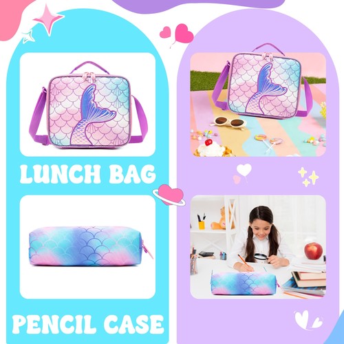 Kinder Meerjungfrau Rollrucksack mit Rollen für Grundschüler Kinder Reisen... - Bild 5 von 7