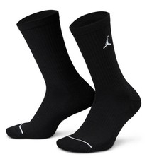 NWT Nike Air Jordan Everyday Crew Socks 3 Pair Black Mens Size M DX9632-010