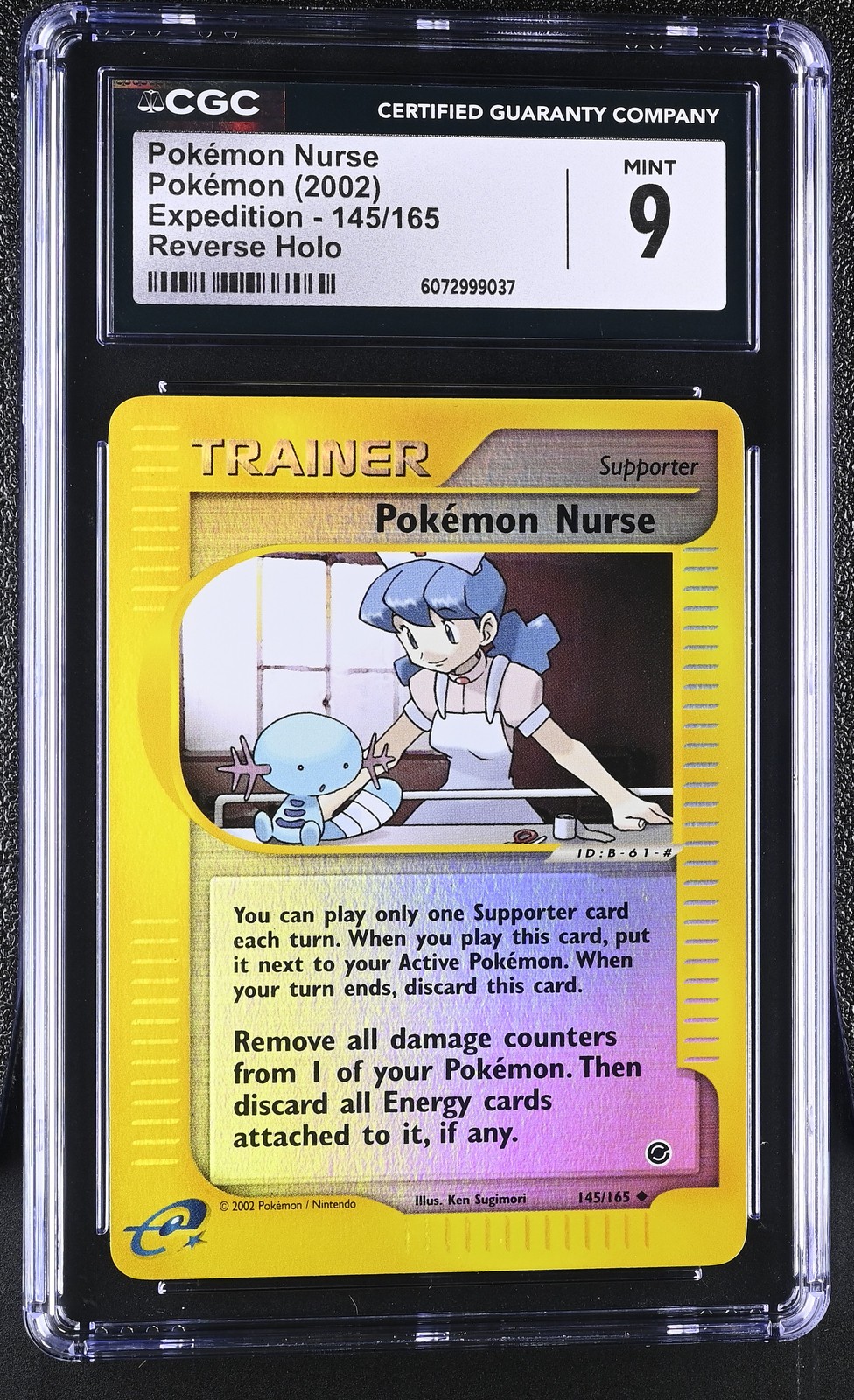 CGC 9 MINT Pokémon Nurse 2002 Expedition 145/165 Reverse Holo Pokemon Card