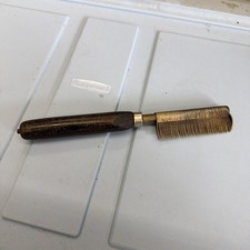 Barbar Brass Hair Straightener Hot Comb Wood Handle old vintage antique