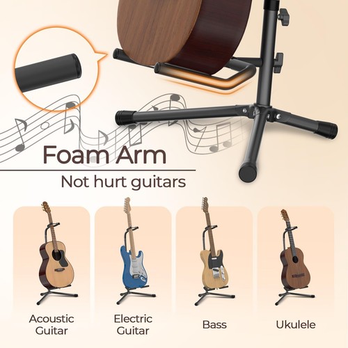 Guitar Stand - Adjustable Fit Electric, Classical Guitars and Bass, Load Capa... - Picture 2 of 6