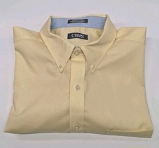 Chaps Men's 2XL 18-18 1/2 34/35 Wrinkle Free Button Dress Shirt Yellow NWOT