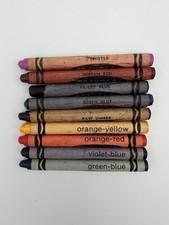 Vintage Crayola 9 Crayon Lot Retired Colors Binney Smith Indian Red Thistle