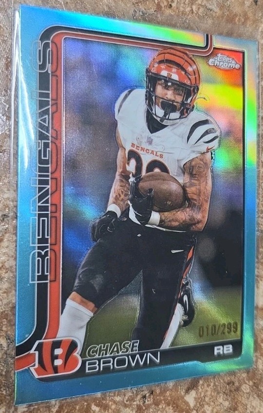 2025 Topps Chrome Football Chase Brown Teal Refractor /299 Cincinnati Bengals