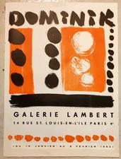 Antique Dominik Poster - Yvon Lambert Paris 1962