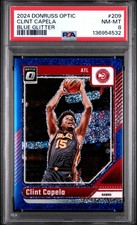 2024 PANINI DONRUSS OPTIC BLUE GLITTER #209 CLINT CAPELA 1/15 PSA 8