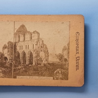 Much Wenlock Stereoview C1895 Real Photo Shropshire Wenlock Priory Ruins