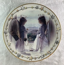 COUNT YOUR BLESSINGS Plate The Hadley Collection 2002 Angels Bordered With Stars