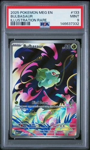 2025 POKEMON MEG EN-MEGA EVOLUTION ILLUSTRATION RARE #133 BULBASAUR PSA 9