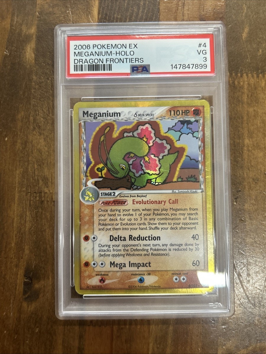 GRADED PSA 3 2006 Pokemon Ex Meganium-Holo Dragon Frontiers #4 | eBay