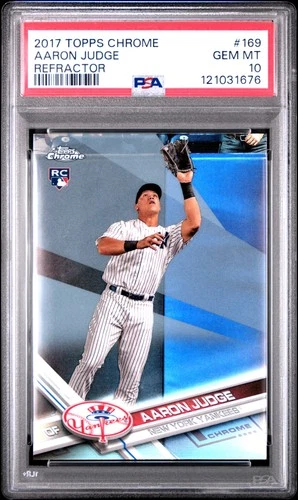 2017 TOPPS CHROME REFRACTOR #169 AARON JUDGE ROOKIE RC PSA 10