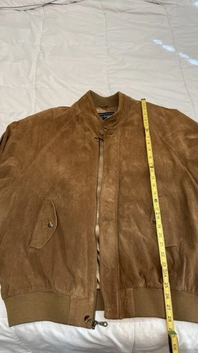 Norm Thompson Vintage Brown Suede Harrington Bomber Jacket XL image 3