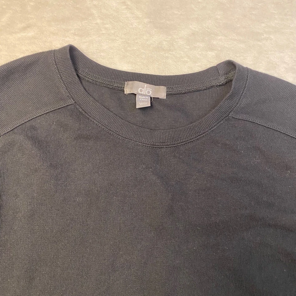 Top túnica Alo Yoga manga larga pequeño pequeño negro gris bloques de colores atletismo Foto 2 de 4