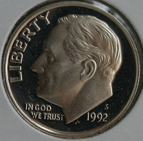 1992 S SILVER Proof Roosevelt Dime Ten-Cent Coin 10c from US Mint Proof Set