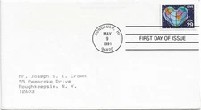 STAMP US SCOTT 2535 "Earth in Shape of Heart" 29CENT 1991 FDC - B