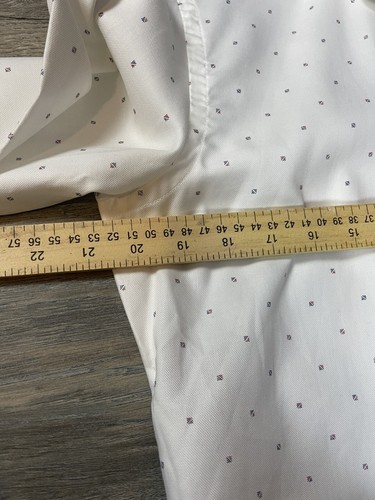 ZARA SLIM FIT BIANCO CON BOTTONI A MANICHE LUNGHE CON GEO DESIGNS TAGLIA L NUOVO CON ETICHETTE - Foto 7 di 8