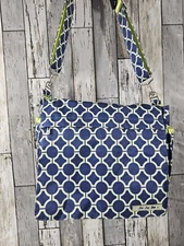 Ju-Ju-Be Better Be Messenger Diaper Bag Royal Envy Blue Excellent Changing Pad 