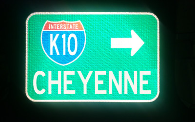 CHEYENNE K10 route road sign 18''x12'', Cheyenne